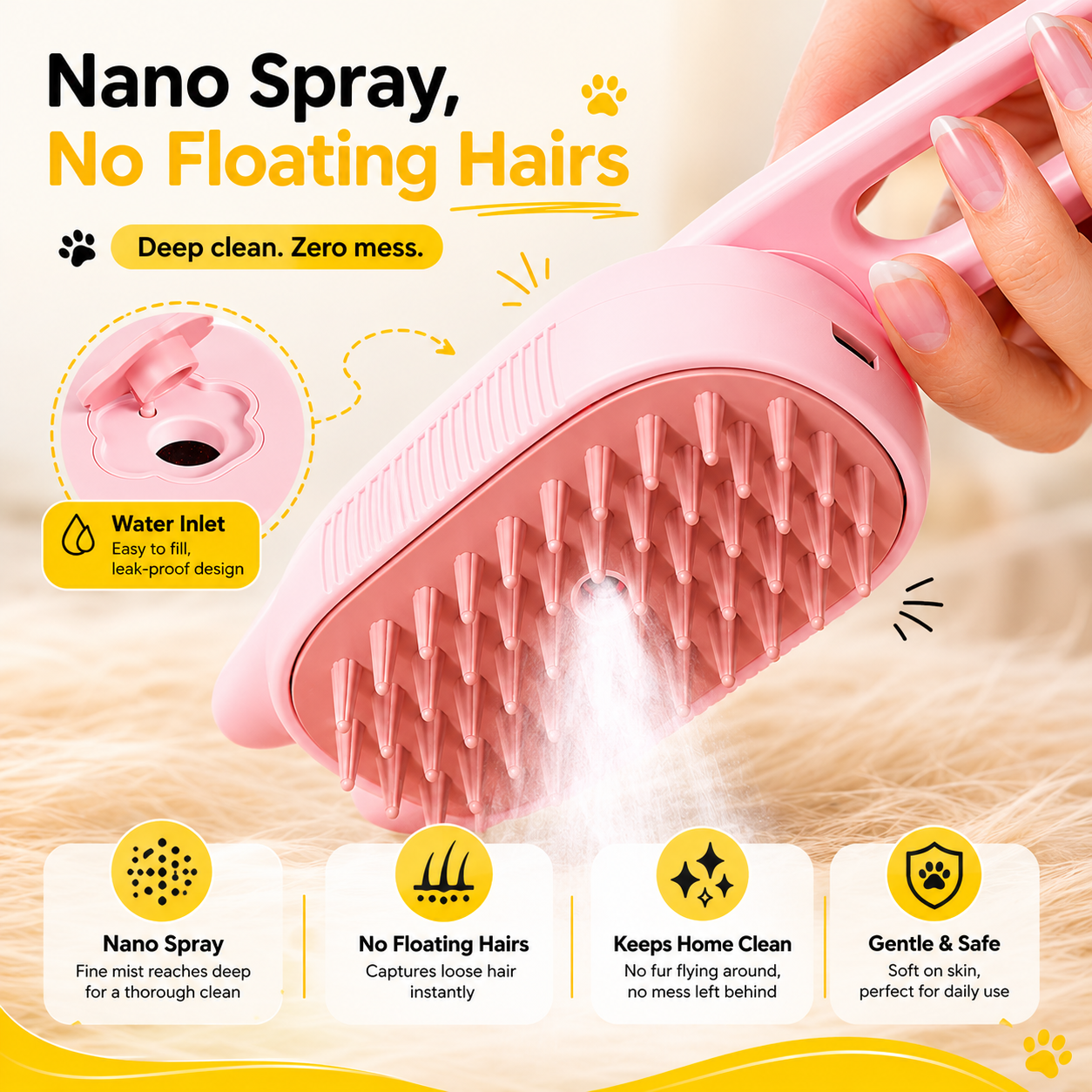 Dog Brush Electric Spray