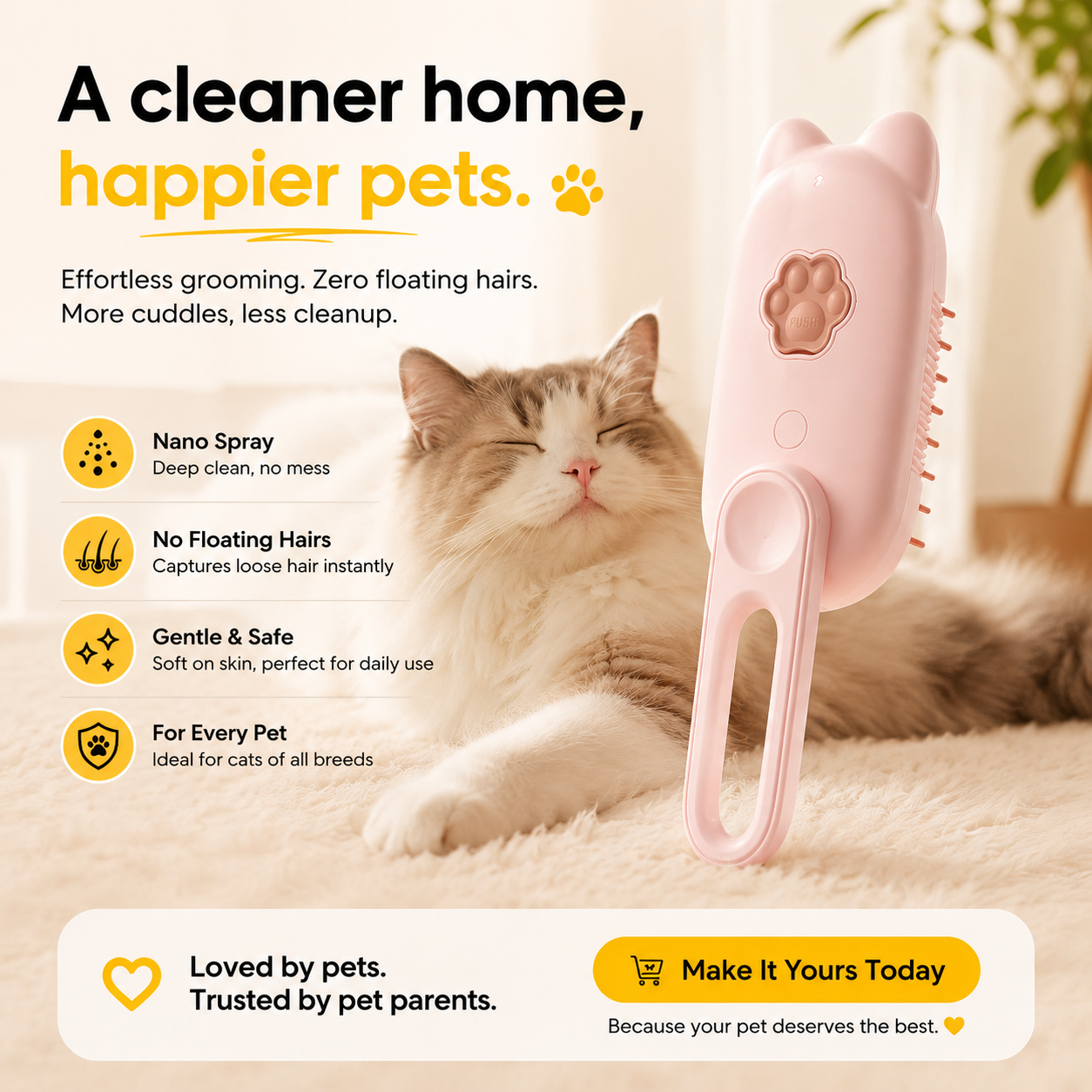 Dog Brush Electric Spray