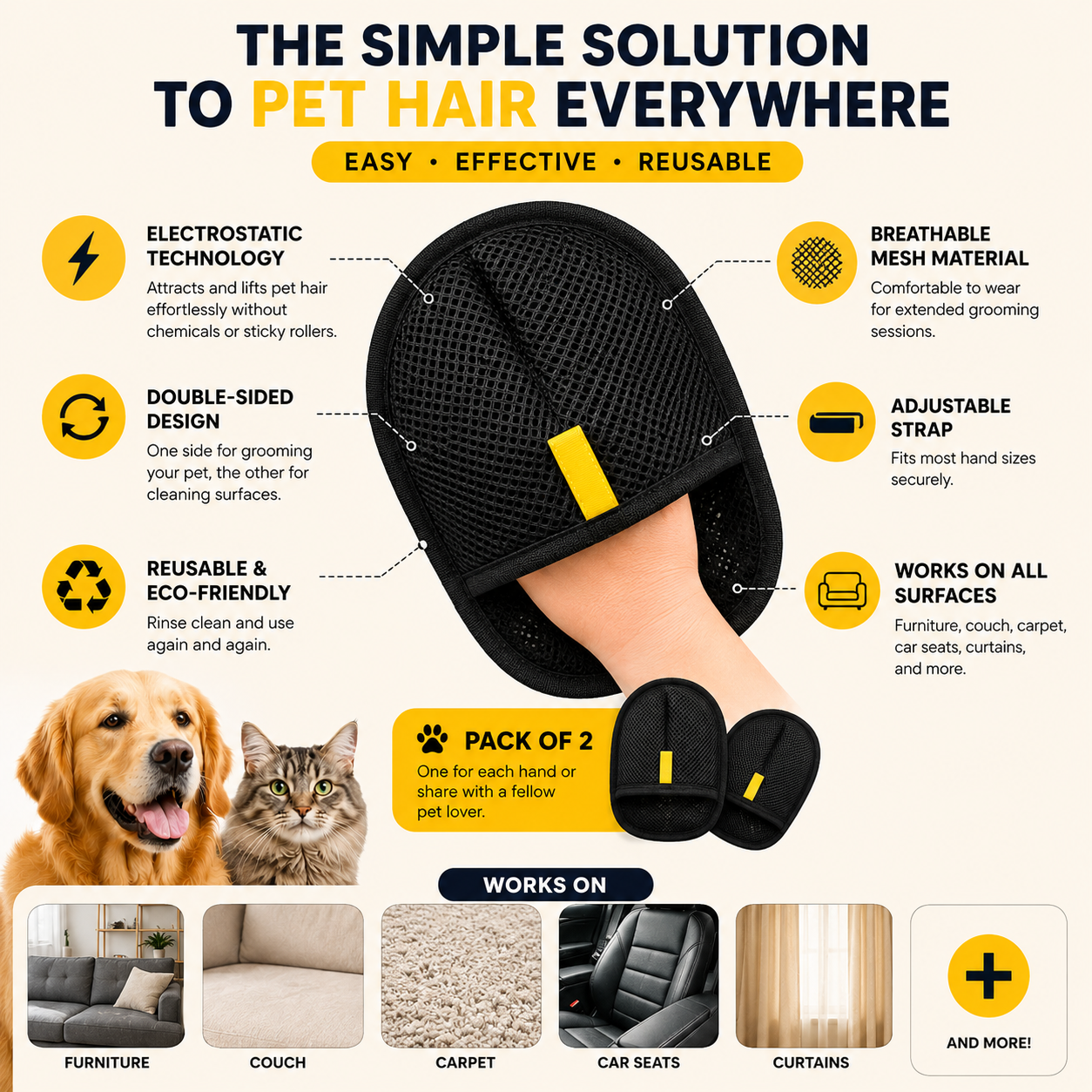 Lintora™ Pet Hair Remover Gloves