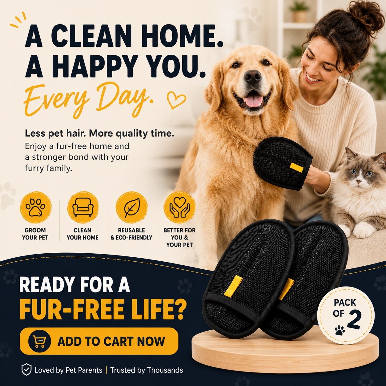 Lintora™ Pet Hair Remover Gloves