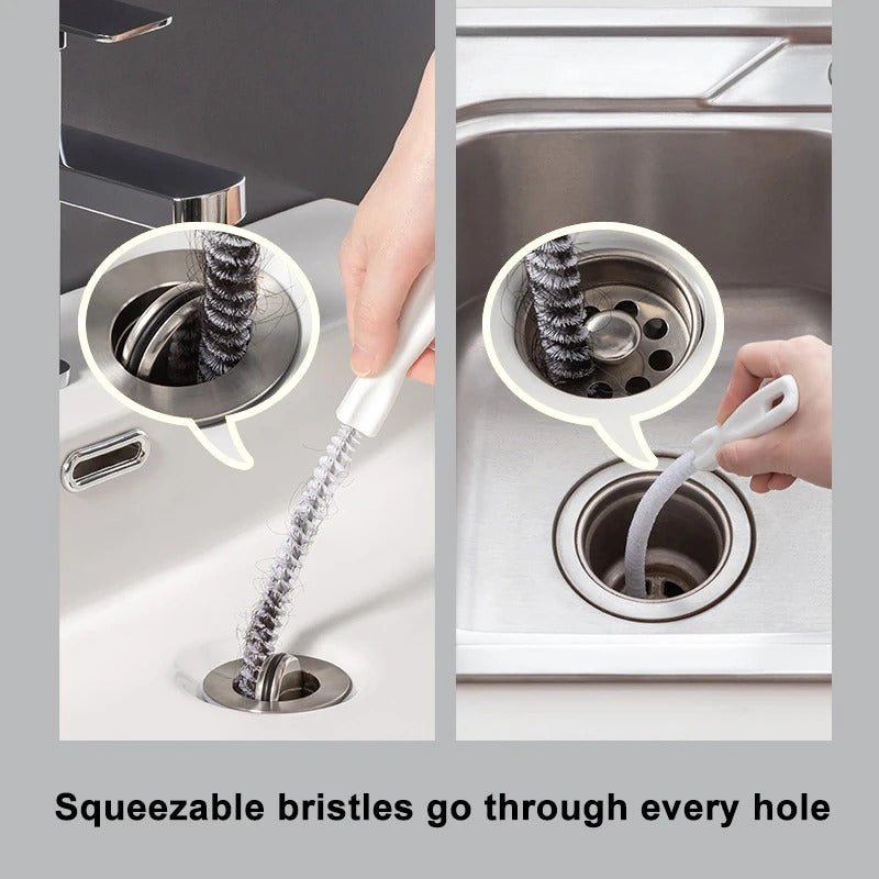 Pipe Dredging Brush Bathroom Hair Sewer Sink Cleaning Brush