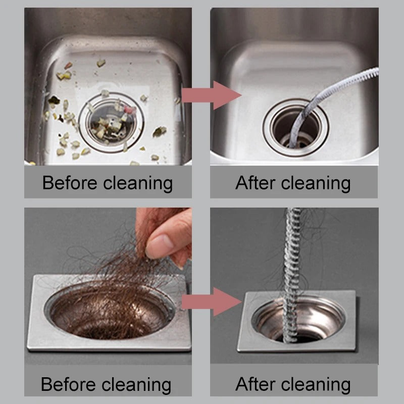 Pipe Dredging Brush Bathroom Hair Sewer Sink Cleaning Brush
